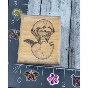 Mostly Animals It's A Croc Alligator Hatching Egg 32S3 Rubber Stamp #R11